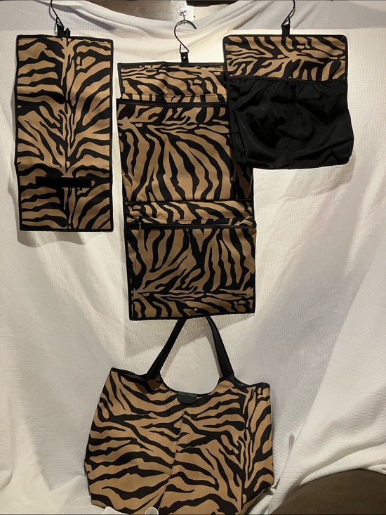 None Handbags - Zebra print in tan and black multi bags 4in1